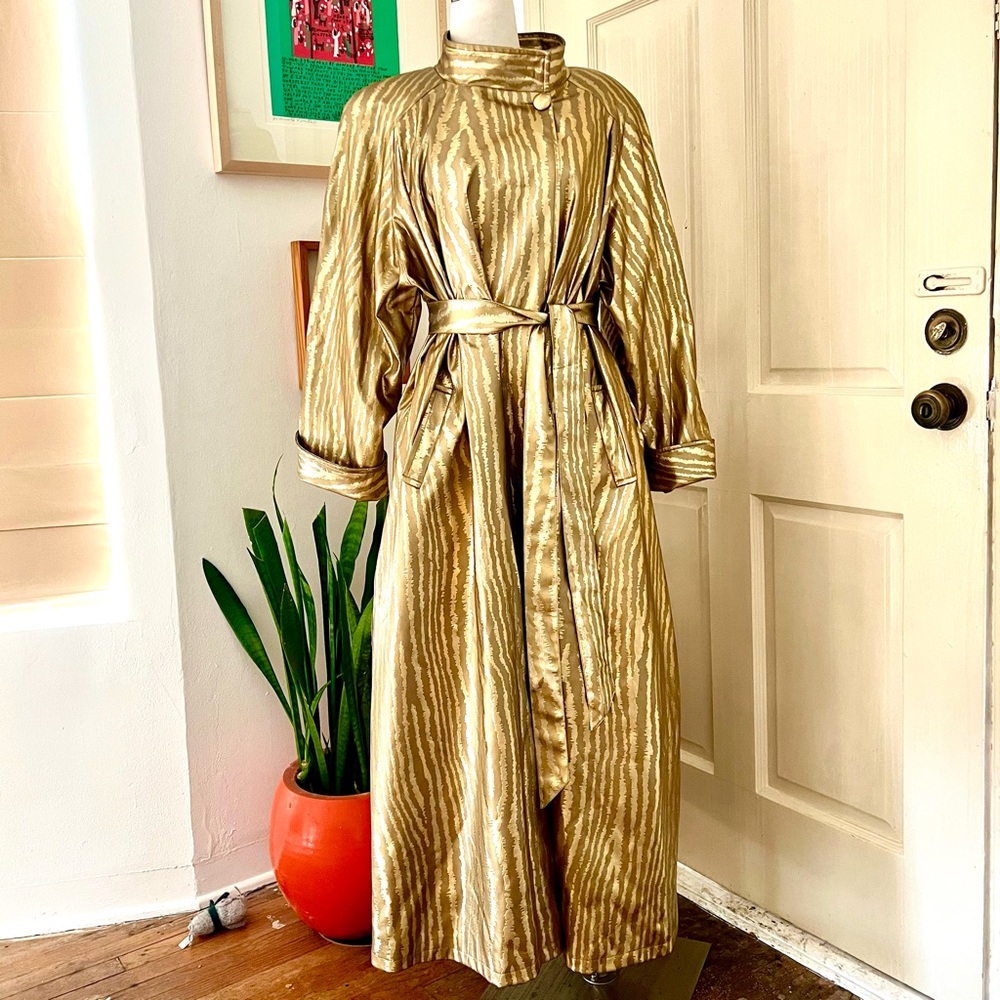 1980’s Gold Tiger Patterned Vinyl Raincoat